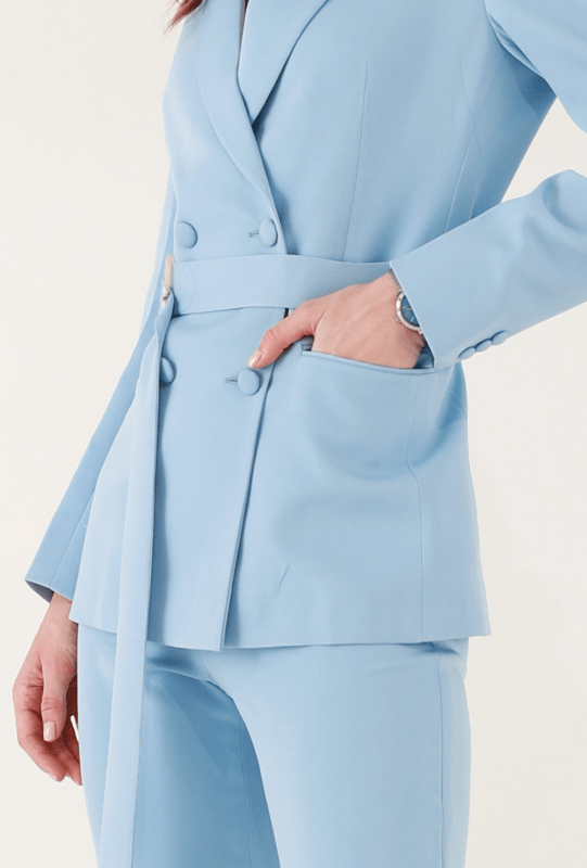 Izel Pret Embroidered Cotton 2 Piece Suit Latte
